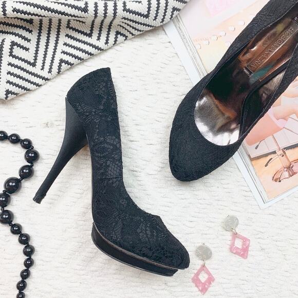 BCBGMaxAzria Black Lace Pumps Size 7 - Picture 1 of 7
